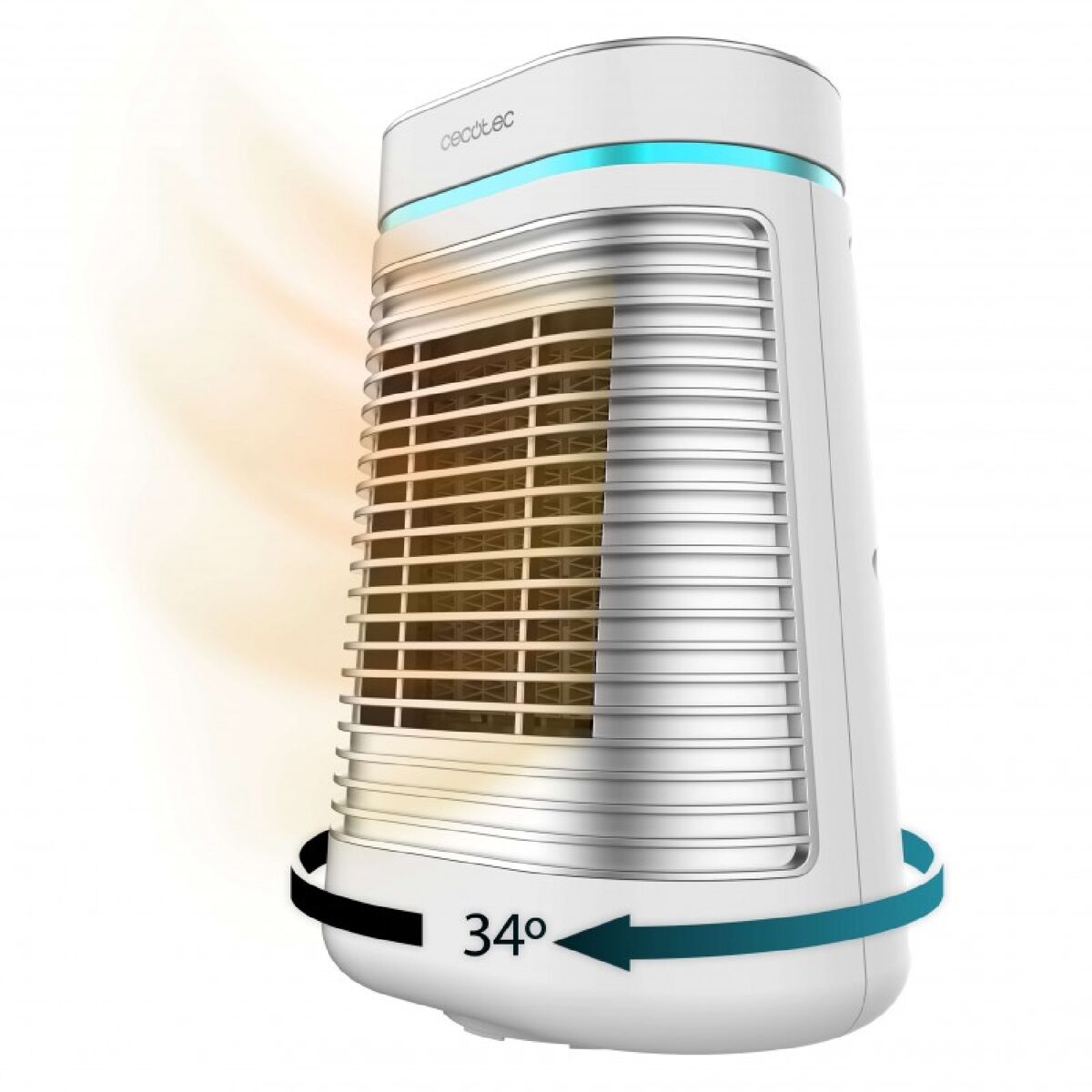 Cecotec aquecedor cerâmico de mesa com 1500 w, função oscilação, ecrã digital, termóstato ajustável e 3 modos de funcionamento.