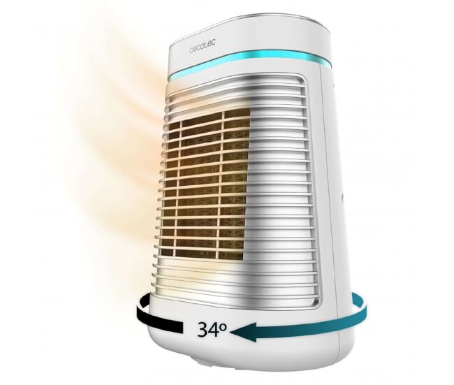 Cecotec aquecedor cerâmico de mesa com 1500 w, função oscilação, ecrã digital, termóstato ajustável e 3 modos de funcionamento.