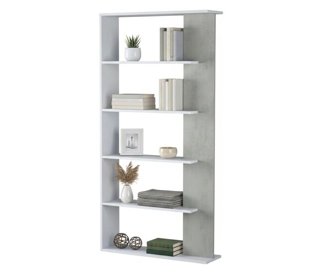 Estante de livros com efeito madeira