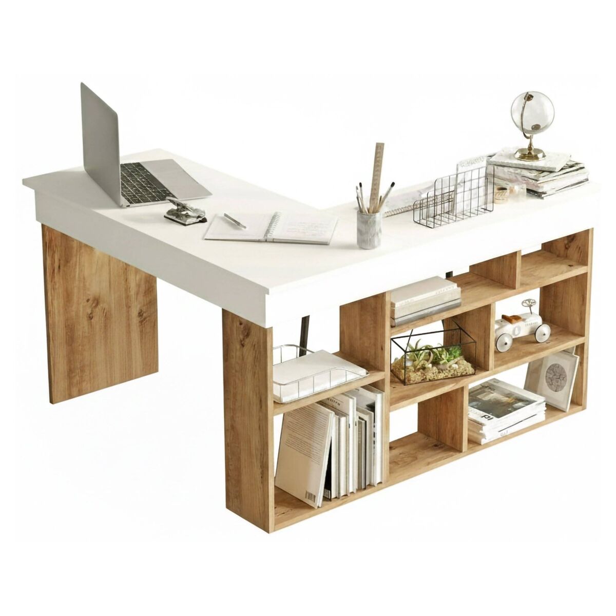 Mesa com efeito de madeira