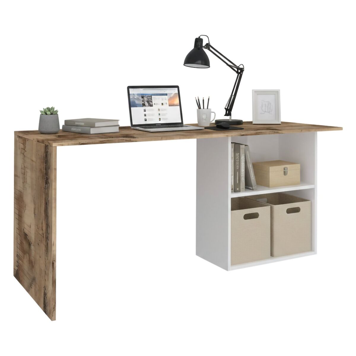 Mesa com efeito de madeira