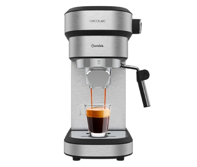 Cecotec máquina de café expresso com 20 bar, thermoblock, vaporizador e adequado para cápsulas de alumínio.