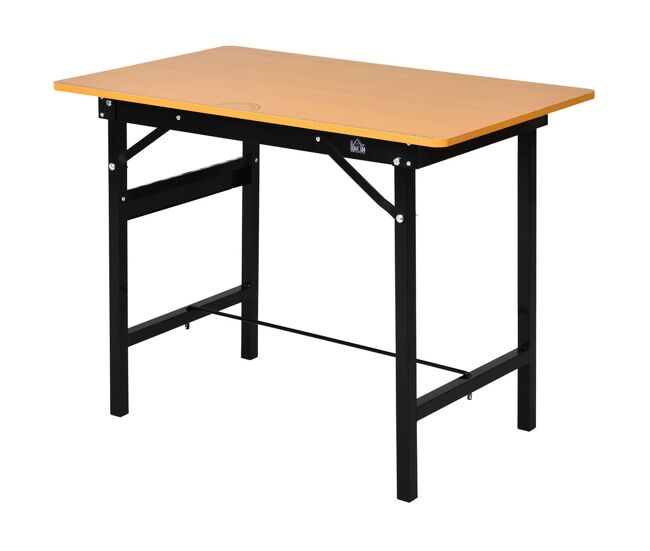 Homcom bancada de trabalho dobrável mesa de trabalho dobrável com régua transferidor carga 100 kg 100x60x75,5 cm madeira e preto