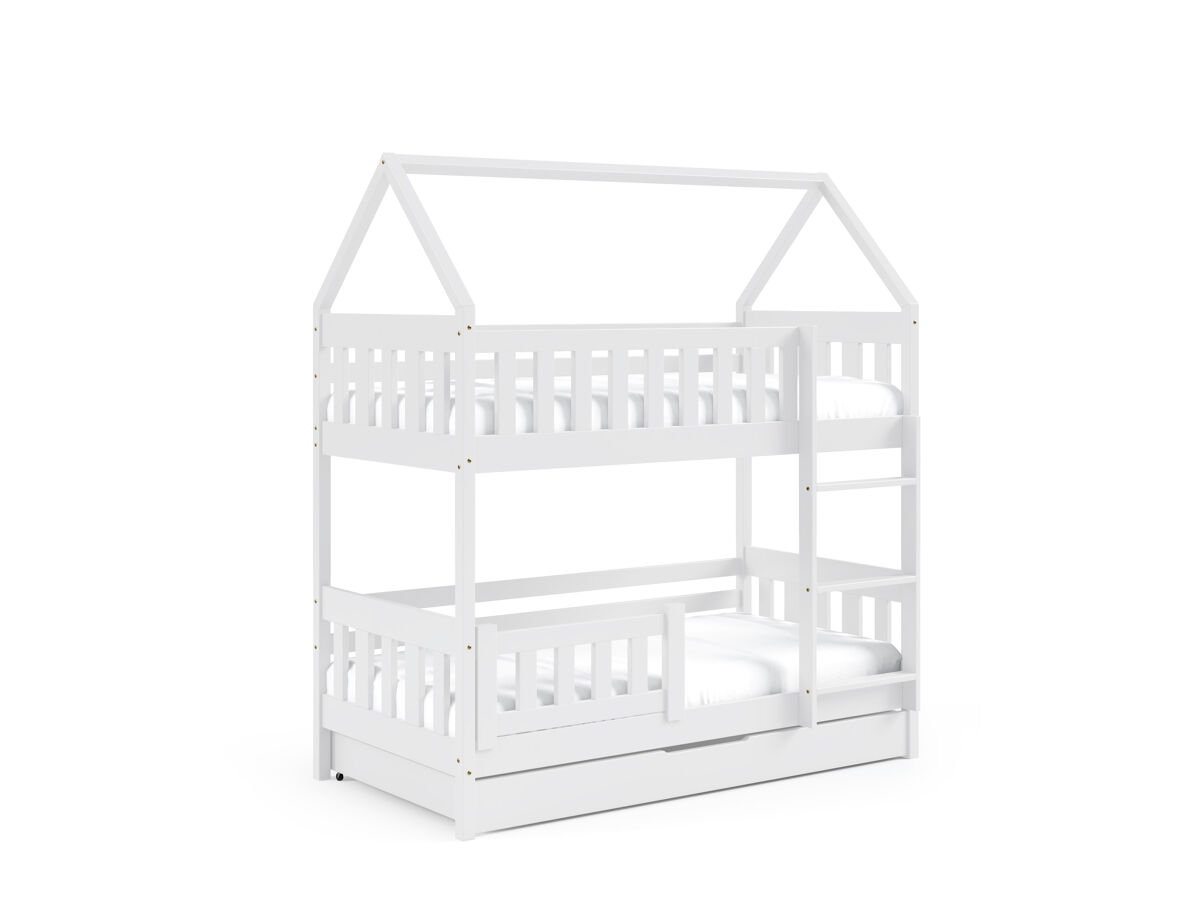 Cama de casa zuzia branco 86x198x185cm