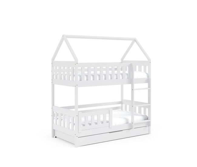 Cama de casa zuzia branco 86x168x185cm