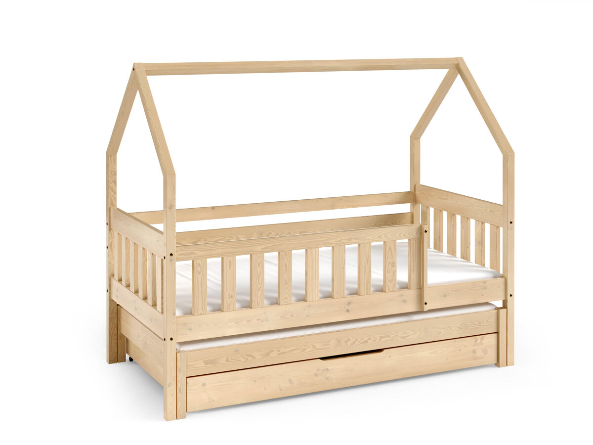 Cama de casa maja bege 86x168x139cm