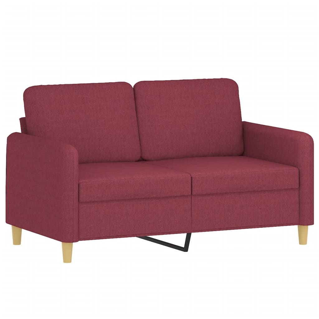 Vidaxl sofá de 2 lugares tecido 120 cm vermelho tinto