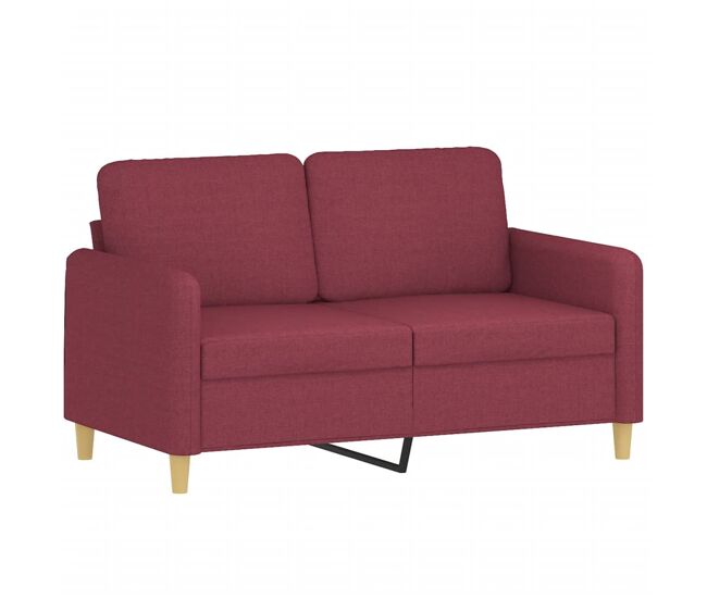 Vidaxl sofá de 2 lugares tecido 120 cm vermelho tinto