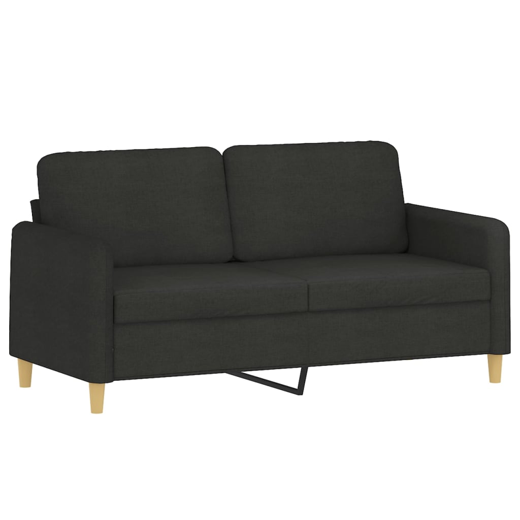 Vidaxl sofá de 2 lugares tecido 140 cm preto
