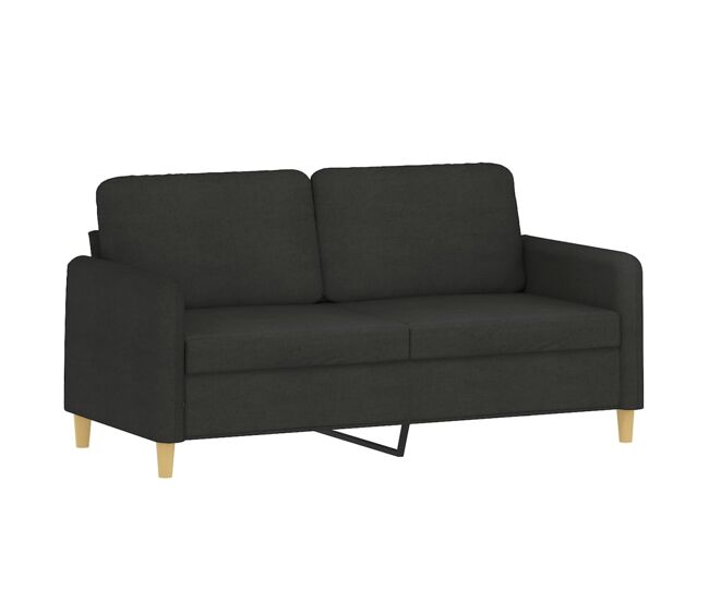 Vidaxl sofá de 2 lugares tecido 140 cm preto