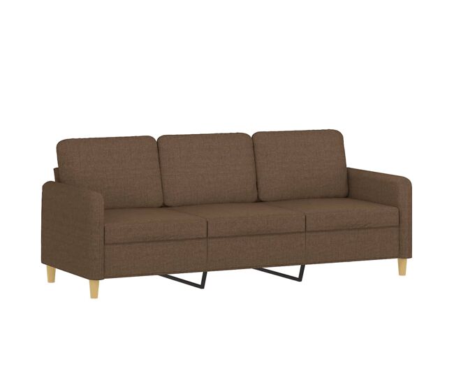 Vidaxl sofá de 3 lugares tecido 180 cm castanho