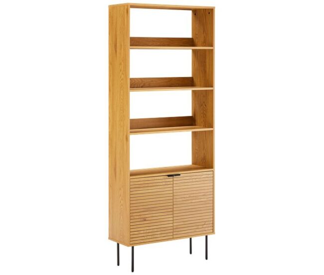 Librería de madera con 4 étagères y 2 puertas stinna