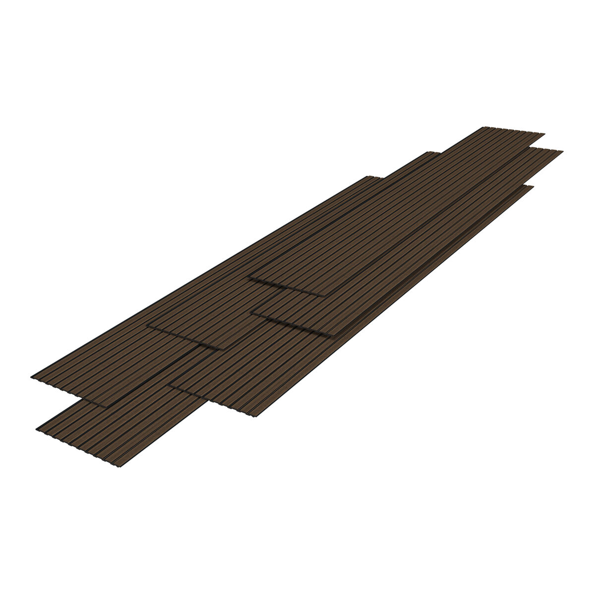 Conjunto de 18x painéis de parede 3d bronckhorst 195x31,5 cm - efeito madeira escura [neu.holz]