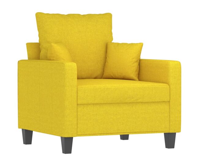 Vidaxl poltrona 60 cm tecido amarelo-claro