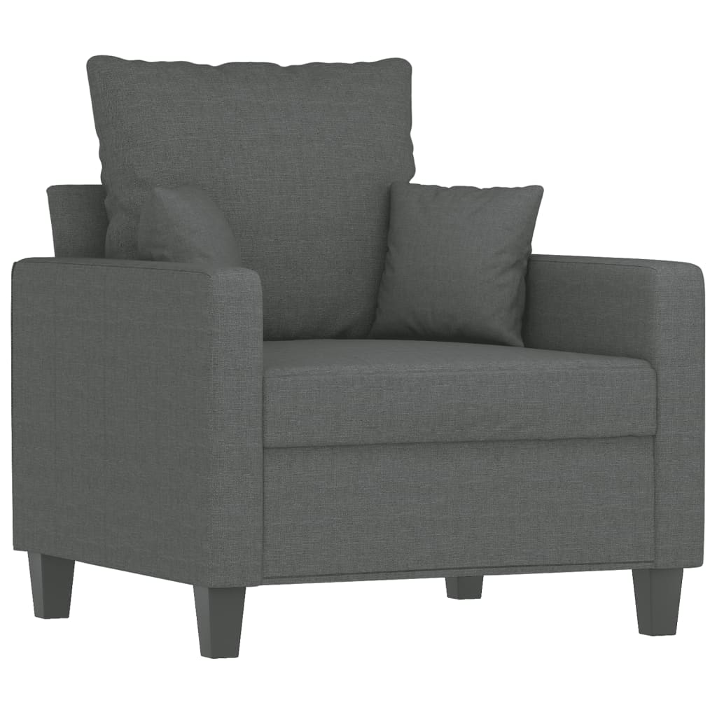 Vidaxl poltrona 60 cm tecido cinzento-escuro