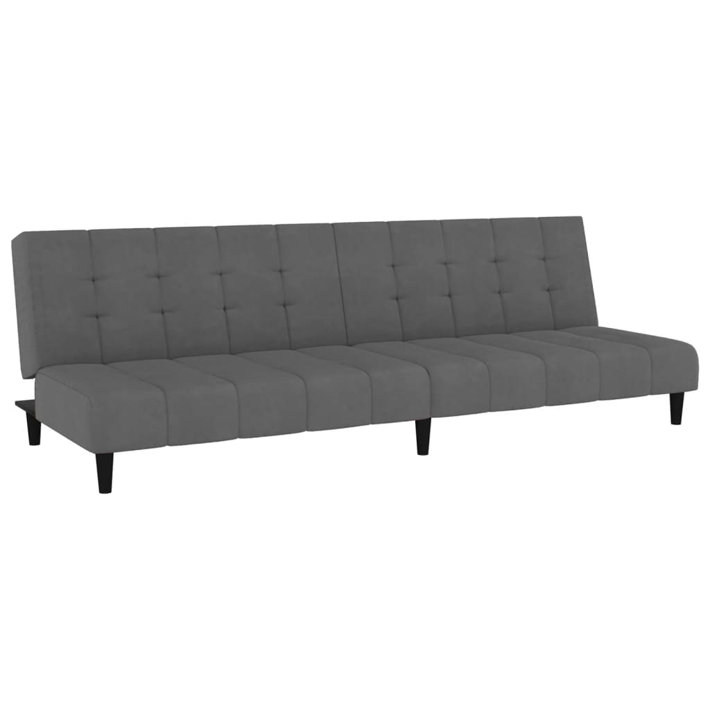 Vidaxl sofá-cama de 2 lugares veludo cinzento-escuro