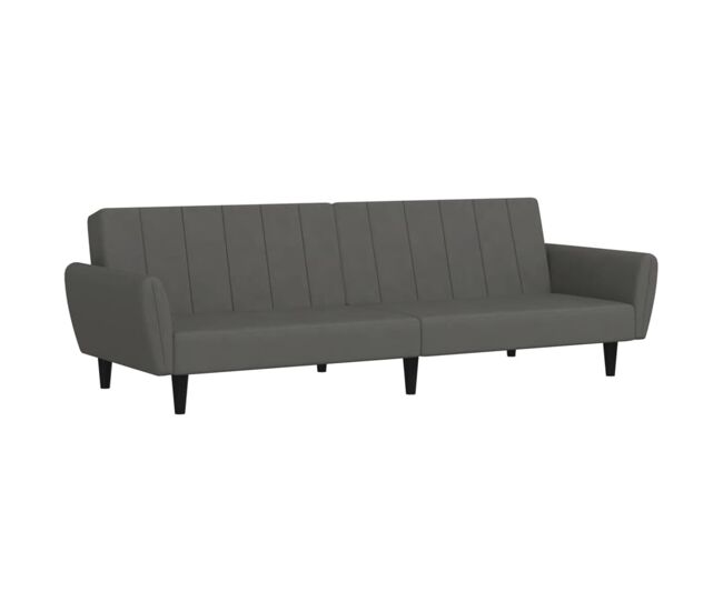Vidaxl sofá-cama de 2 lugares veludo cinzento-escuro