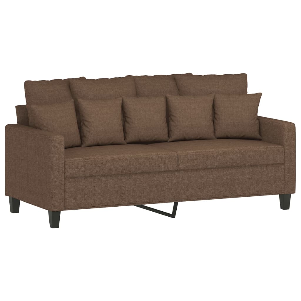 Vidaxl sofá de 2 lugares tecido 140 cm castanho