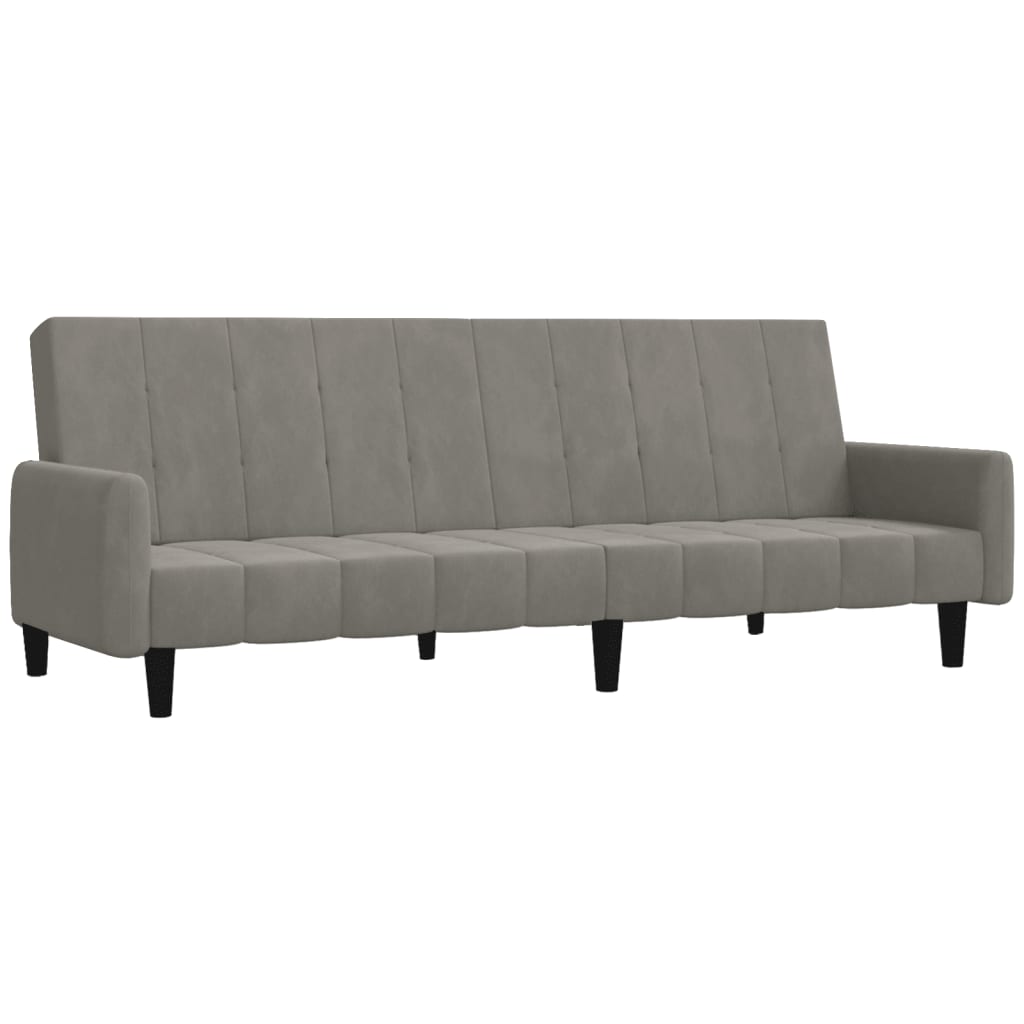 Vidaxl sofá-cama de 2 lugares veludo cinzento-claro