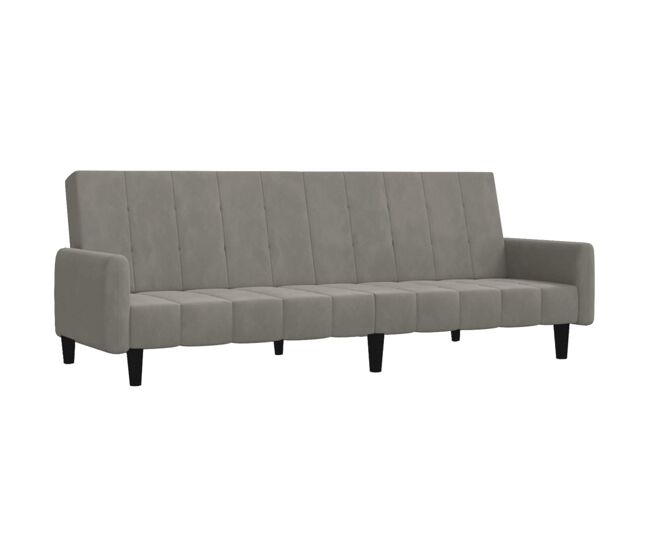 Vidaxl sofá-cama de 2 lugares veludo cinzento-claro
