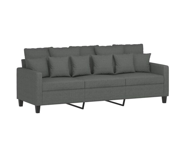Vidaxl sofá de 3 lugares 180 cm tecido cinza-escuro