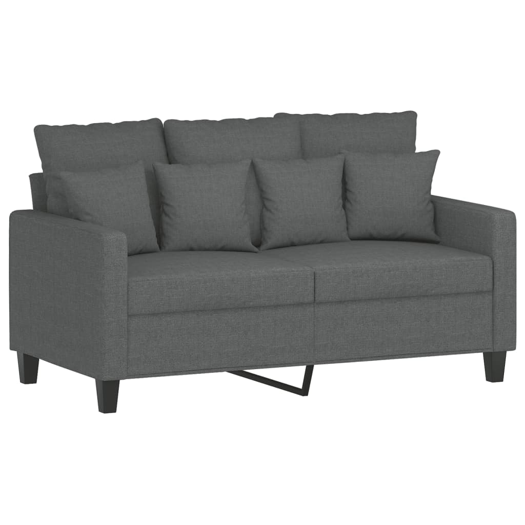Vidaxl sofá de 2 lugares em tecido 120 cm cinzento-escuro