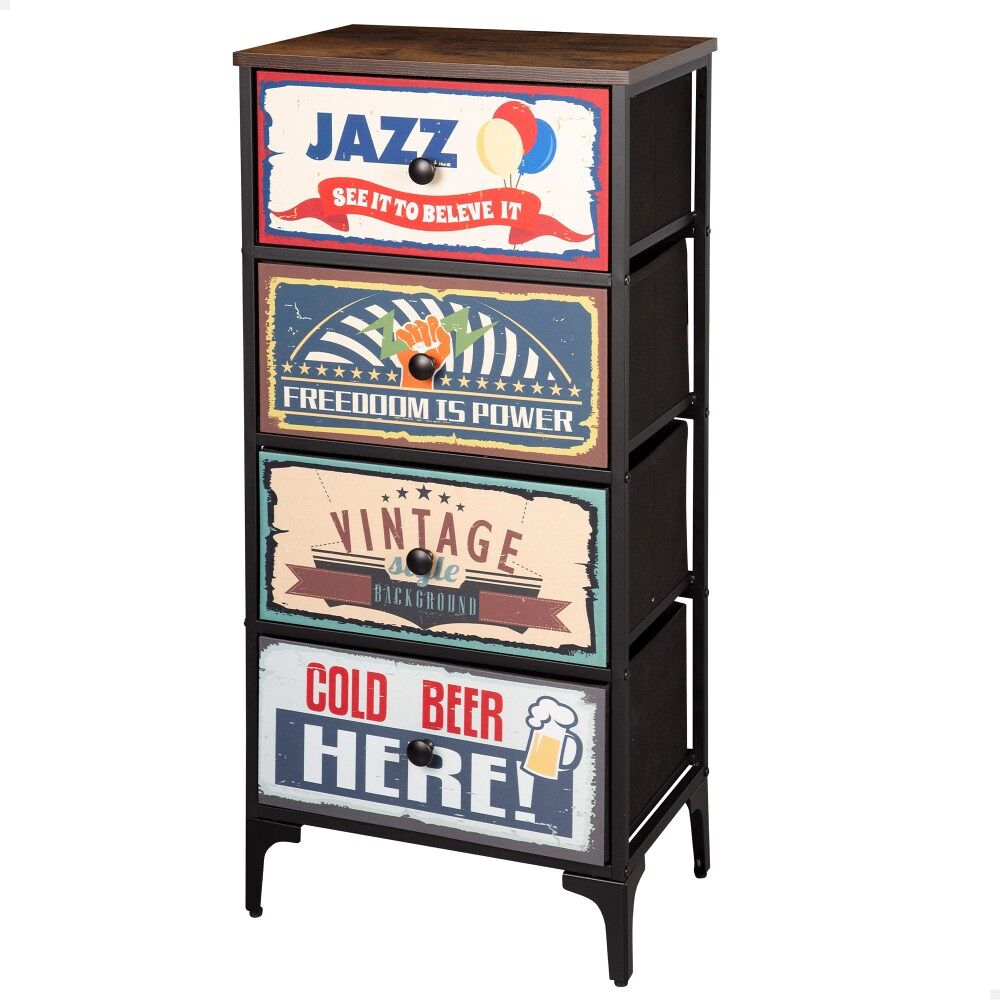 Max Home Cómoda Vintage 4 gavetas tecido