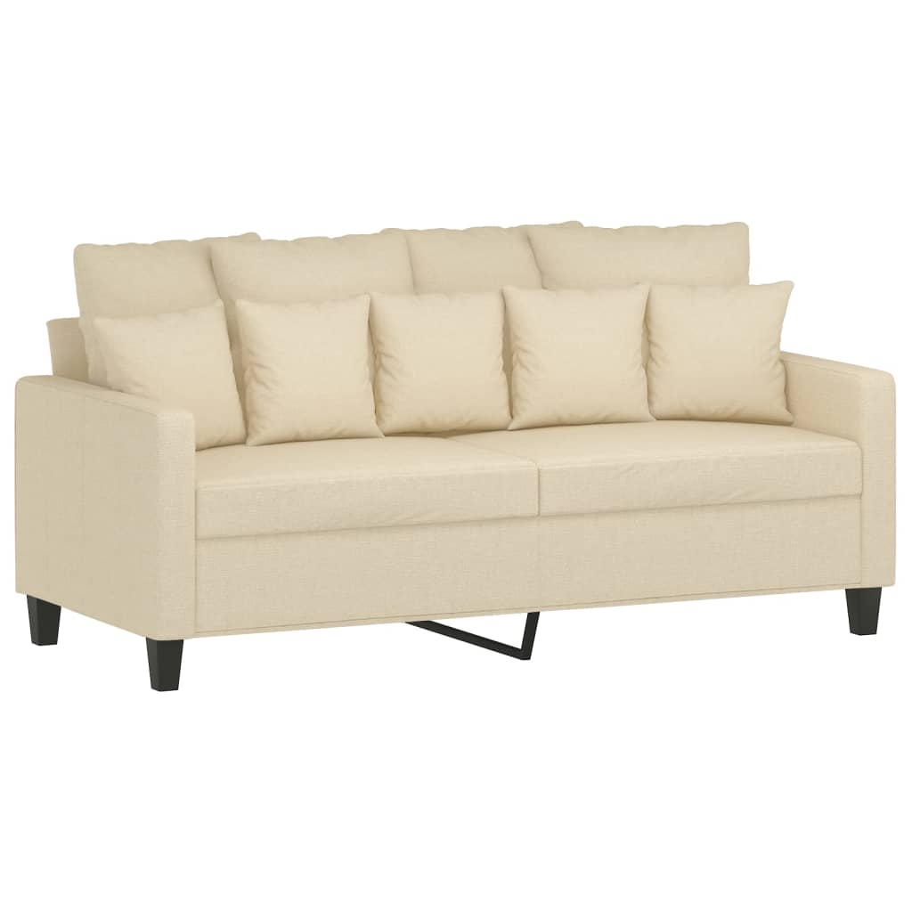 Vidaxl sofá de 2 lugares tecido 140 cm cor creme