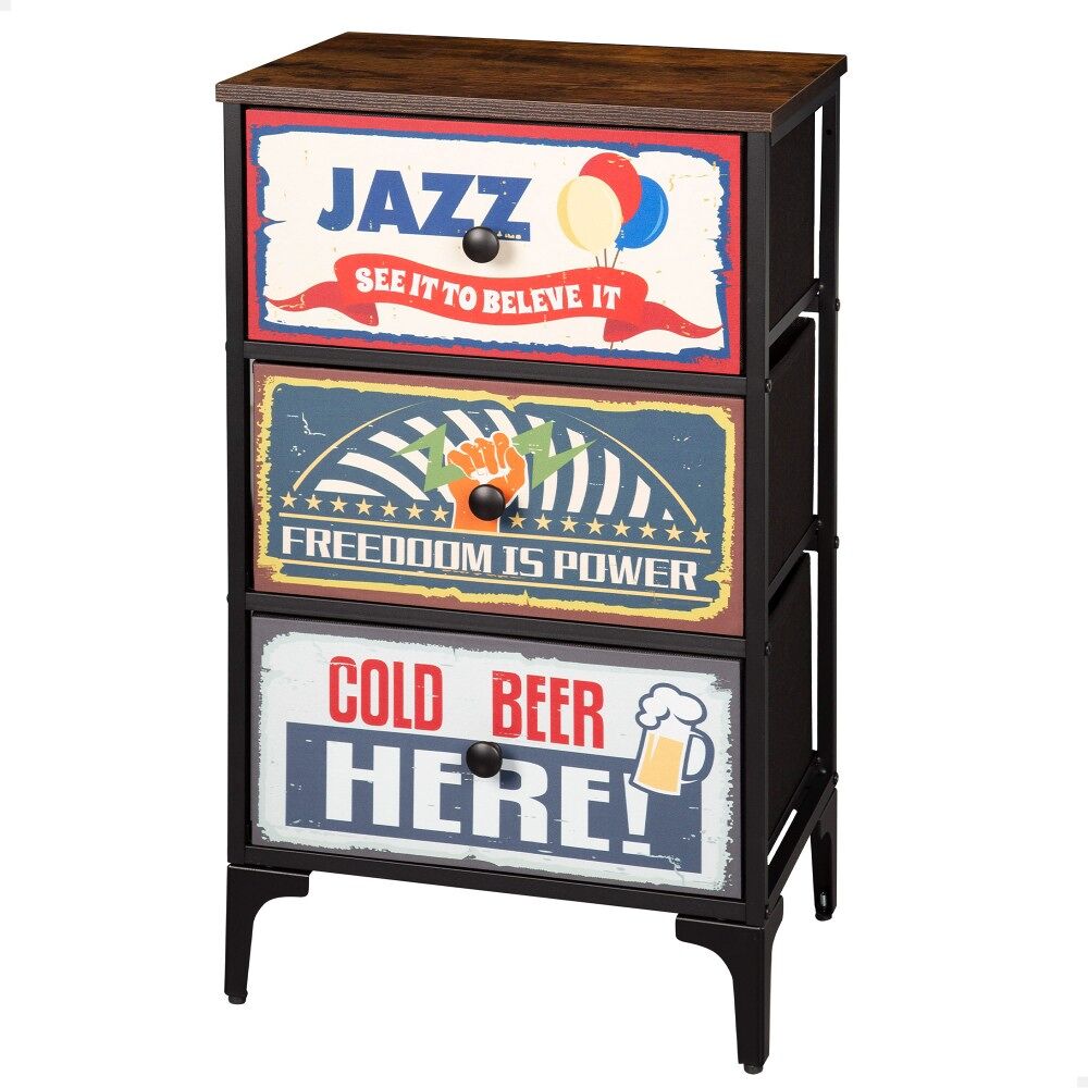 Max Home Cómoda Vintage 3 gavetas em tecido 45