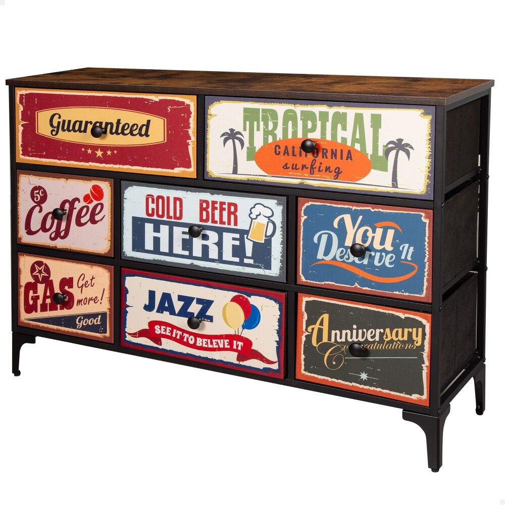 Max Home Cómoda Vintage de 8 gavetas em tecido 103