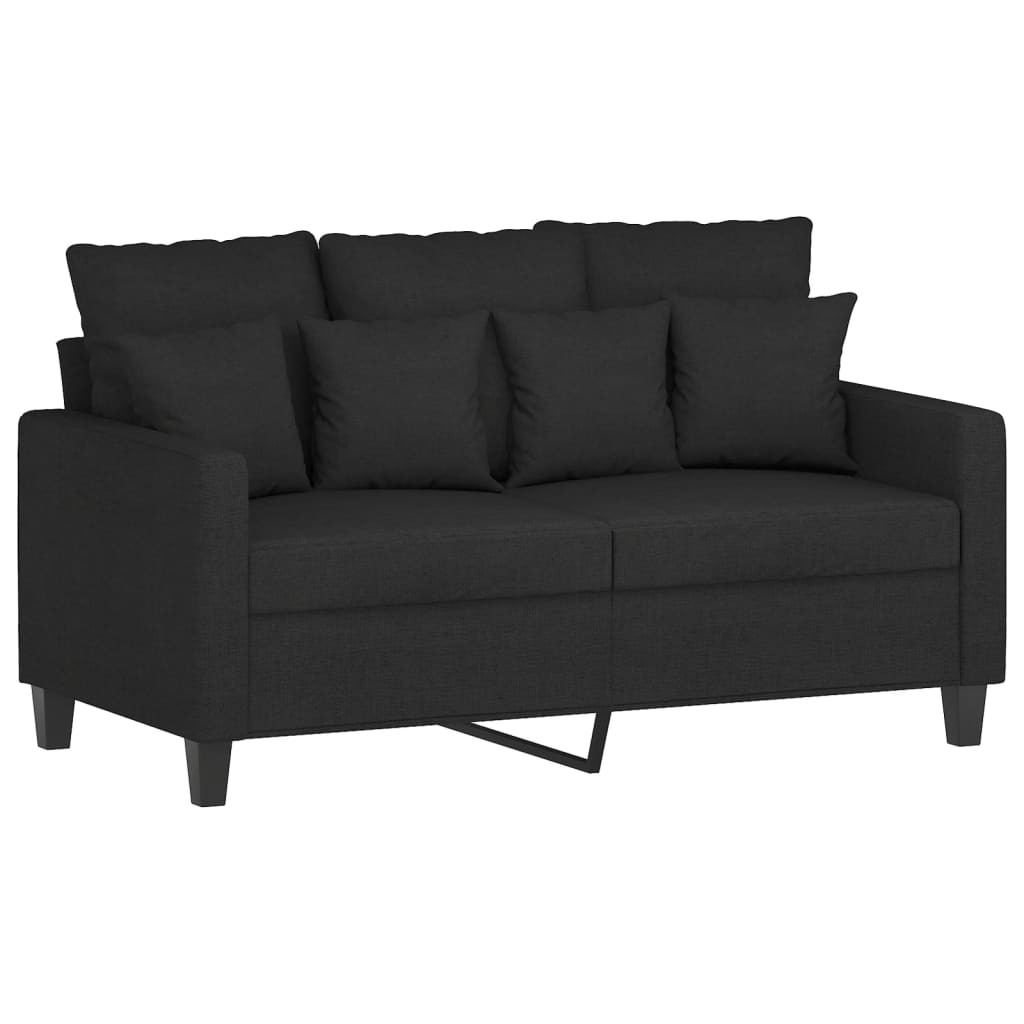 Vidaxl sofá de 2 lugares tecido 120 cm preto
