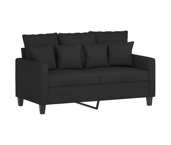 Vidaxl sofá de 2 lugares tecido 120 cm preto