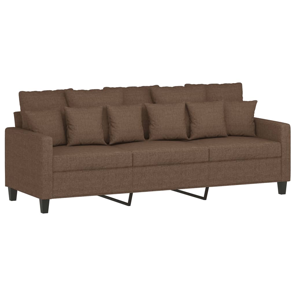 Vidaxl sofá de 3 lugares tecido 180 cm castanho
