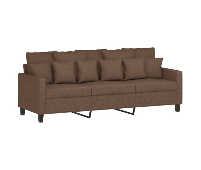 Vidaxl sofá de 3 lugares tecido 180 cm castanho