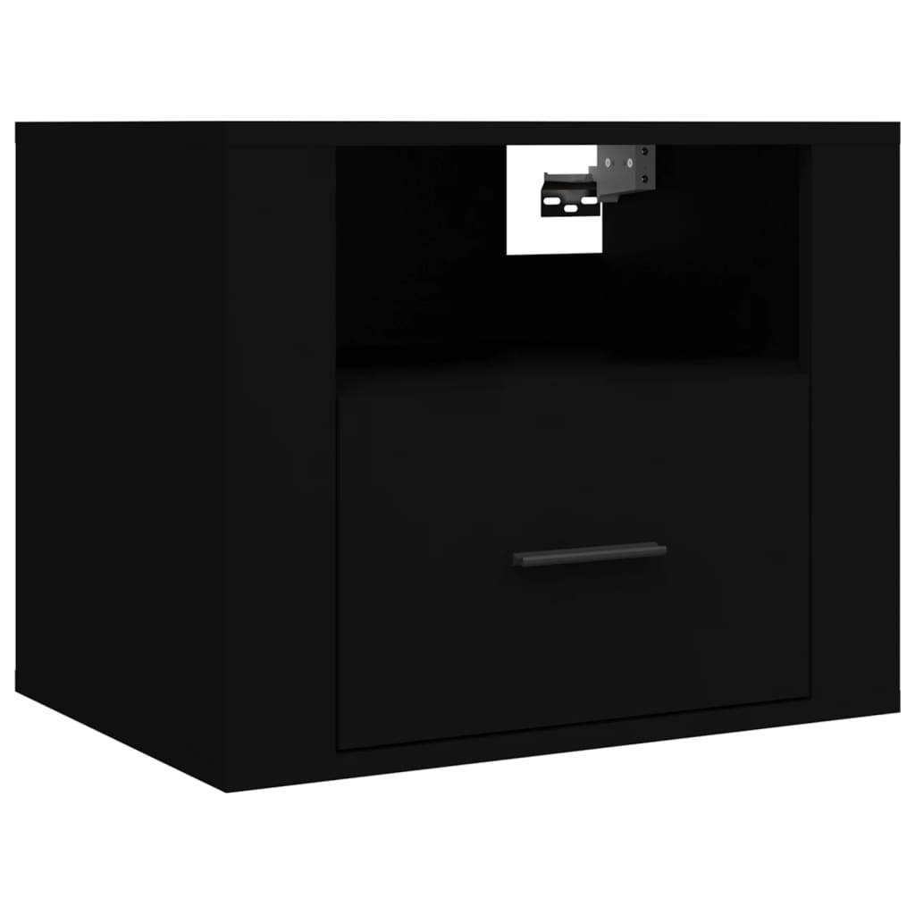 Vidaxl mesa de cabeceira de parede 50x36x40 cm preto