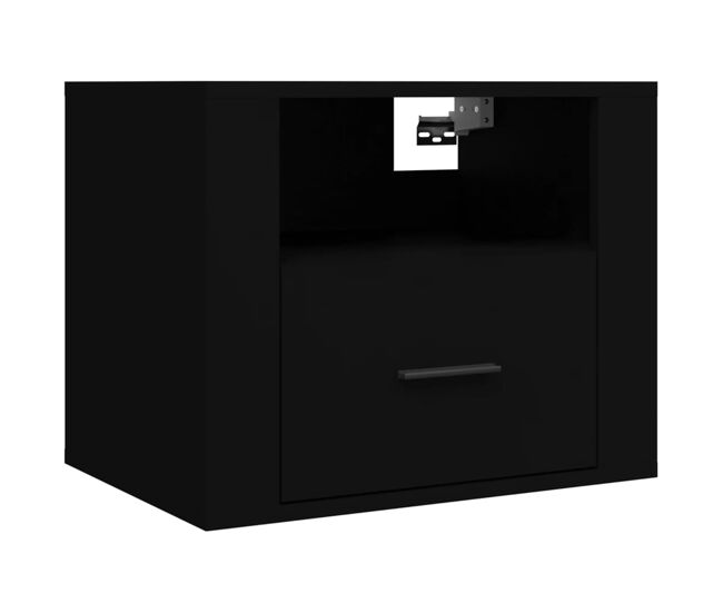Vidaxl mesa de cabeceira de parede 50x36x40 cm preto