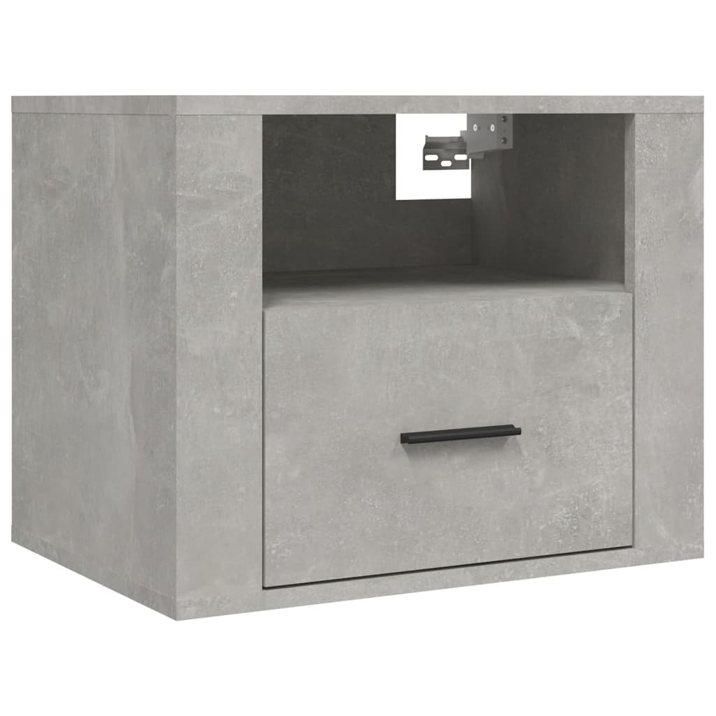 Vidaxl mesa de cabeceira de parede 50x36x40 cm cinzento cimento
