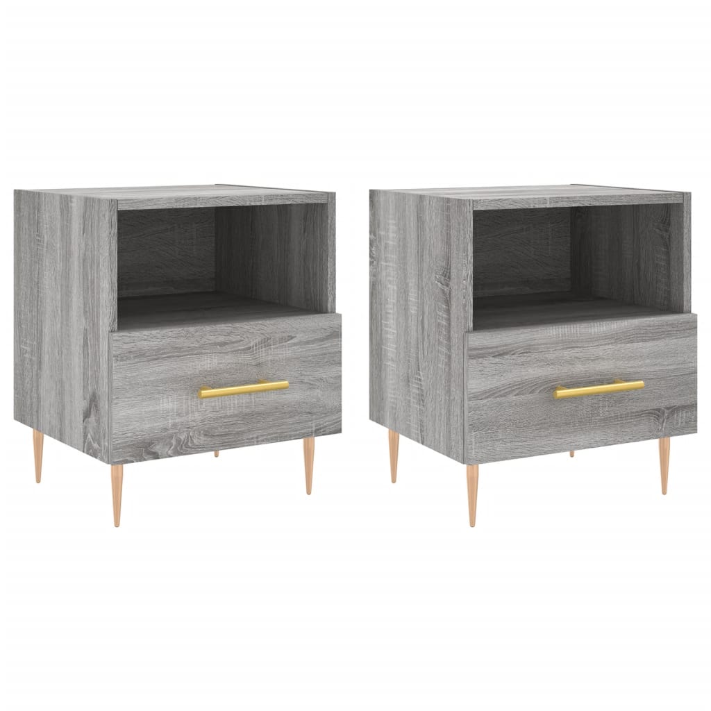 Vidaxl mesas de cabeceira 2 pcs derivados de madeira sonoma cinza
