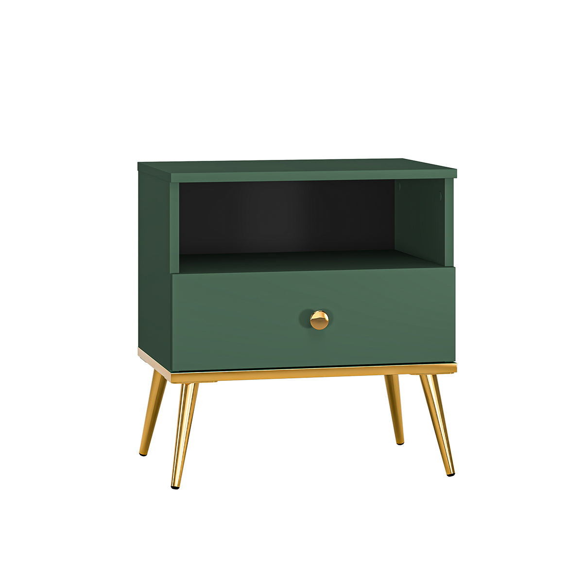 Mesa de cabeceira de 1 gaveta thalia verde