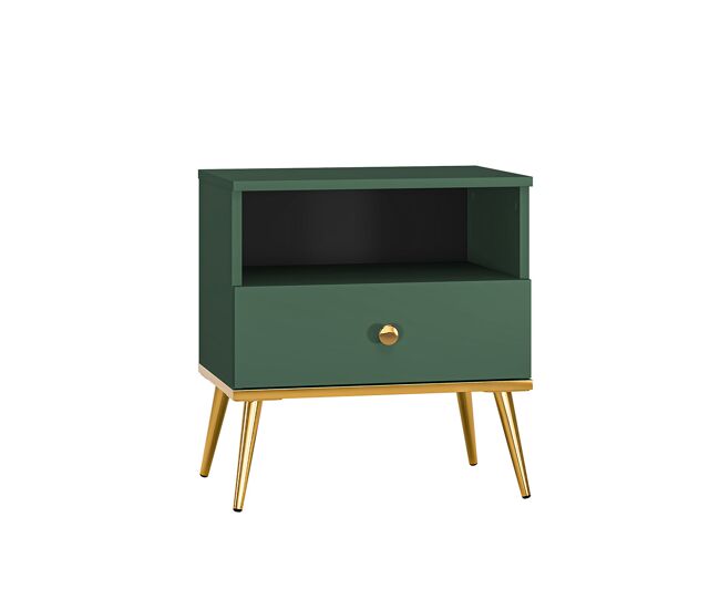 Mesa de cabeceira de 1 gaveta thalia verde