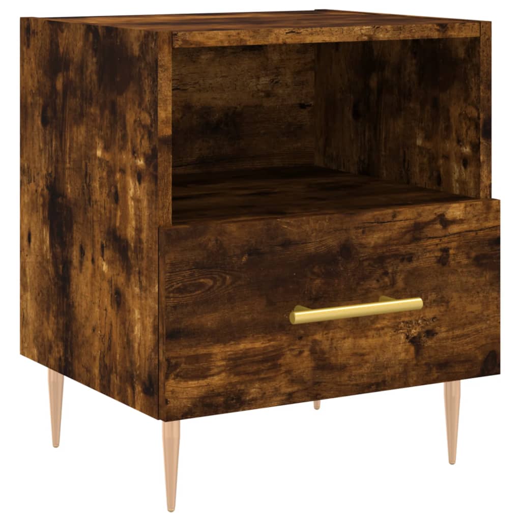 Vidaxl mesa cabeceira 40x35x47,5 cm derivados madeira carvalho fumado