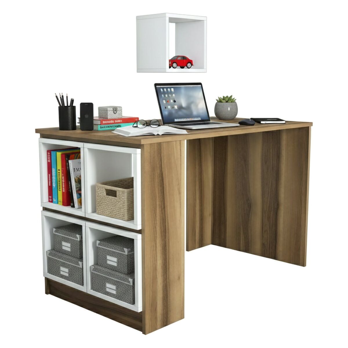 Mesa com efeito de madeira