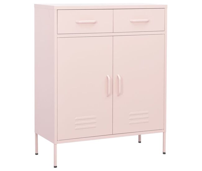 Vidaxl armário de arrumação aço 80x35x101,5 cm rosa