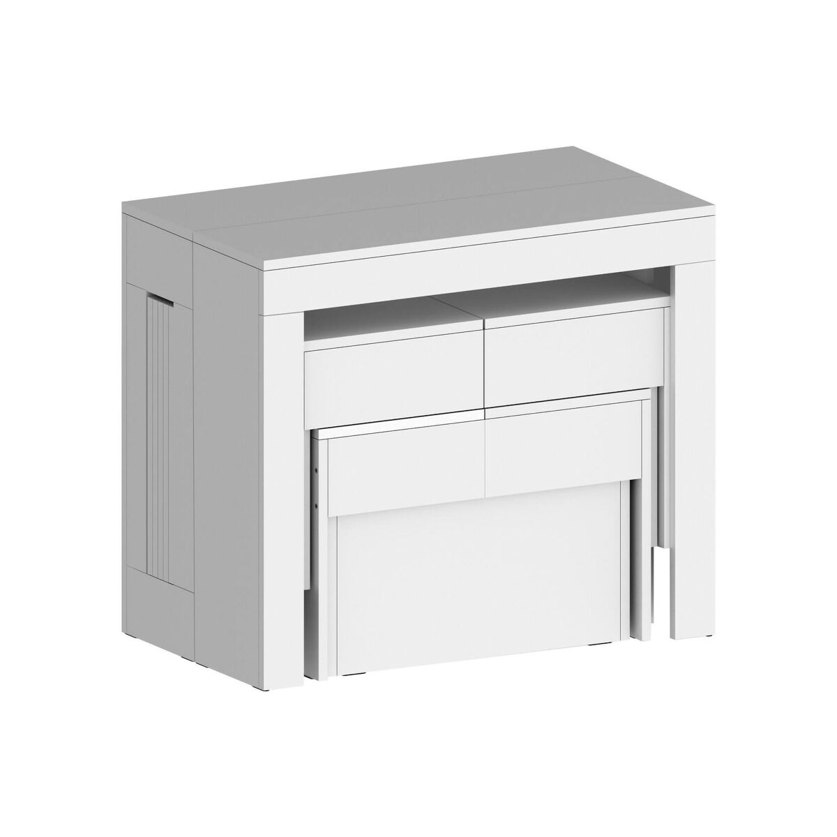 Conjunto de mesa e cadeiras com efeito madeira