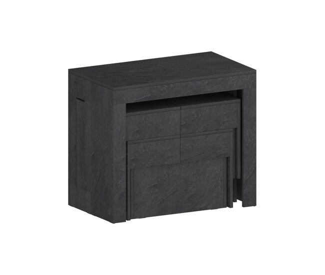 Conjunto de mesa e cadeiras com efeito madeira