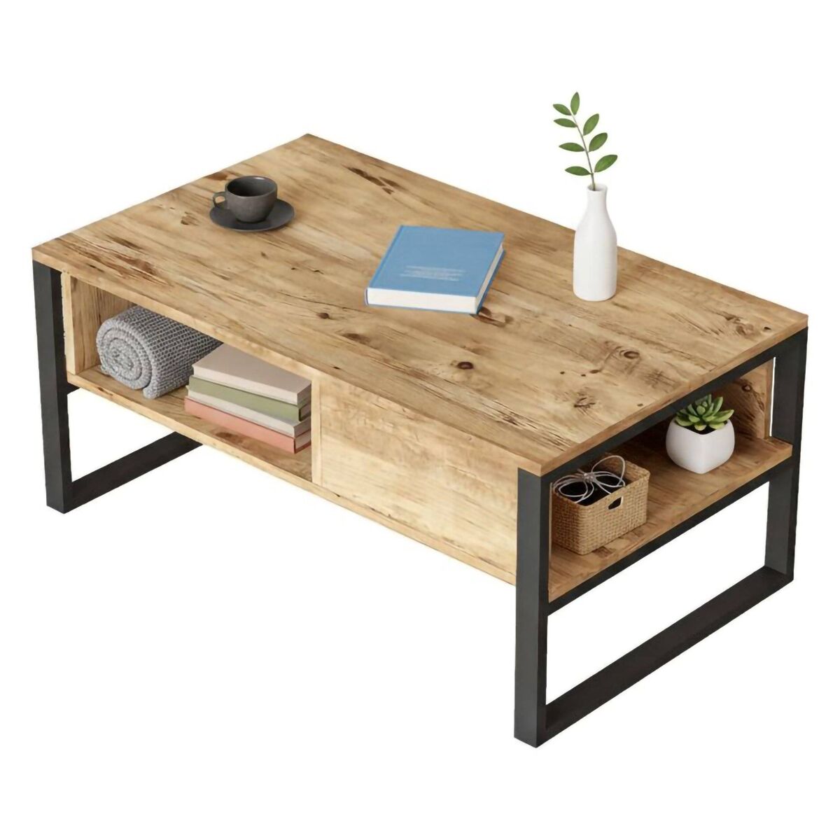 Mesa de centro com efeito madeira
