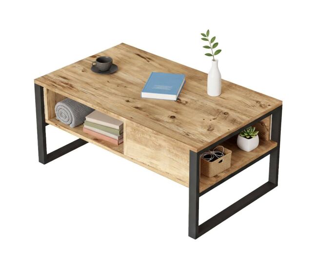 Mesa de centro com efeito madeira