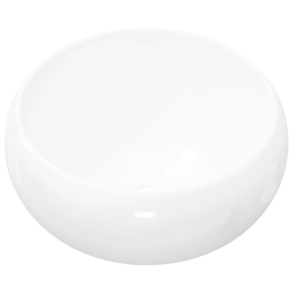 Vidaxl lavatório redondo em cerâmica branco 40x15 cm