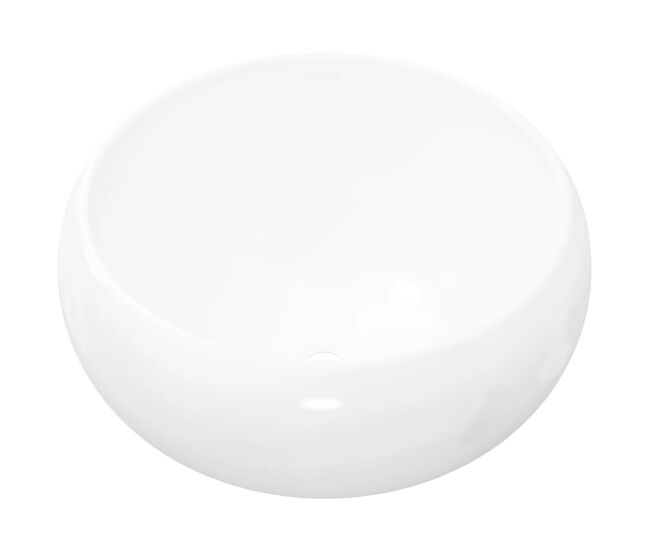Vidaxl lavatório redondo em cerâmica branco 40x15 cm