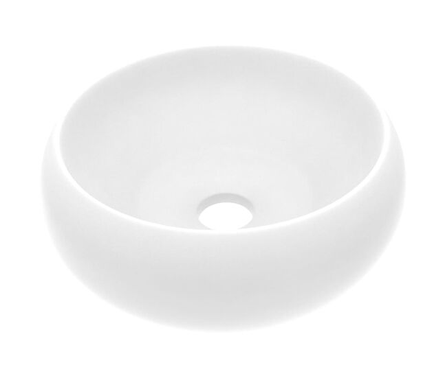 Vidaxl lavatório luxuoso redondo 40x15 cm cerâmica branco mate